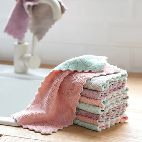 5 PCS Kitchen Dish Towel 27*16 cm Dishes Washing Cloth Water Absorbent Cleaning Cloth Dish Towels for Kitchen