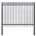 Flat Top Galvanized Tubular Steel Powder Coated Eco-Friendly Security Fence Panels Wrought Iron Fencing 6 Feet Heat Treated