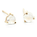 Gemnel Minimalist 925 Silver Solitaire Moonstone Opal Stud Natural Gemstone Earrings Gold