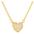 G429 Jewelry Wholesale Gold Opal Heart Pendant Necklaces Stainless Steel Heart Necklace