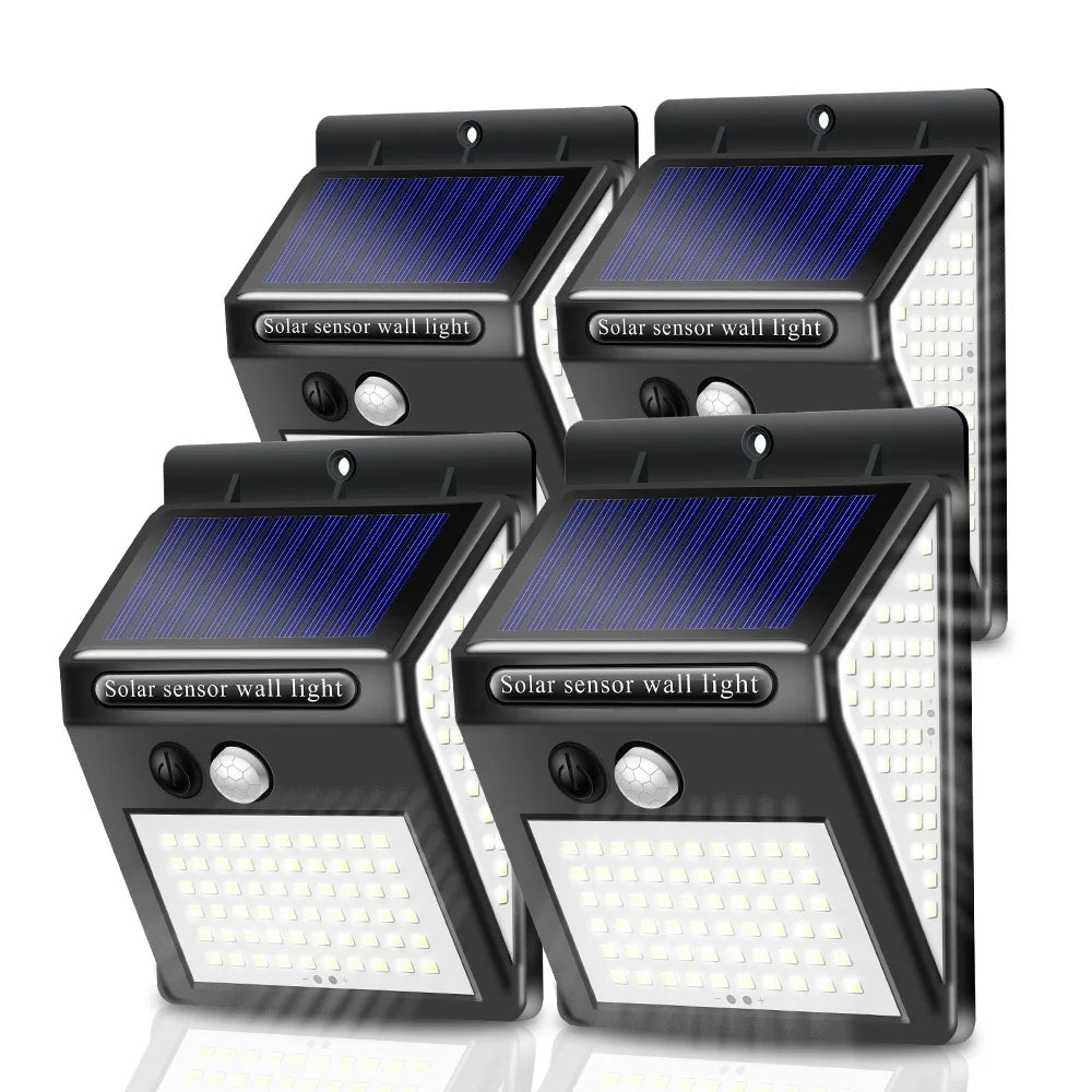 New Arrivals 100LED 140LED Solar Panel Light Ip 65 Waterproof Outdoor Lights for Garden Fence Patio Garage