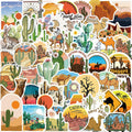 50PCS Cartoon Cactus Camel Decals Travel Outdoor Adventure Desert Sticker