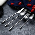 Creative Small Waist 304 Stainless Steel Cutlery Knife Fork Spoon Sanded Four Pcs Set Western Steak Knife Silverware Cutlery Set