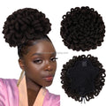 Elastic Drawstring Afro Fluffy Hairpiece Bun Dreadlock Puff Drawstring for Black Women