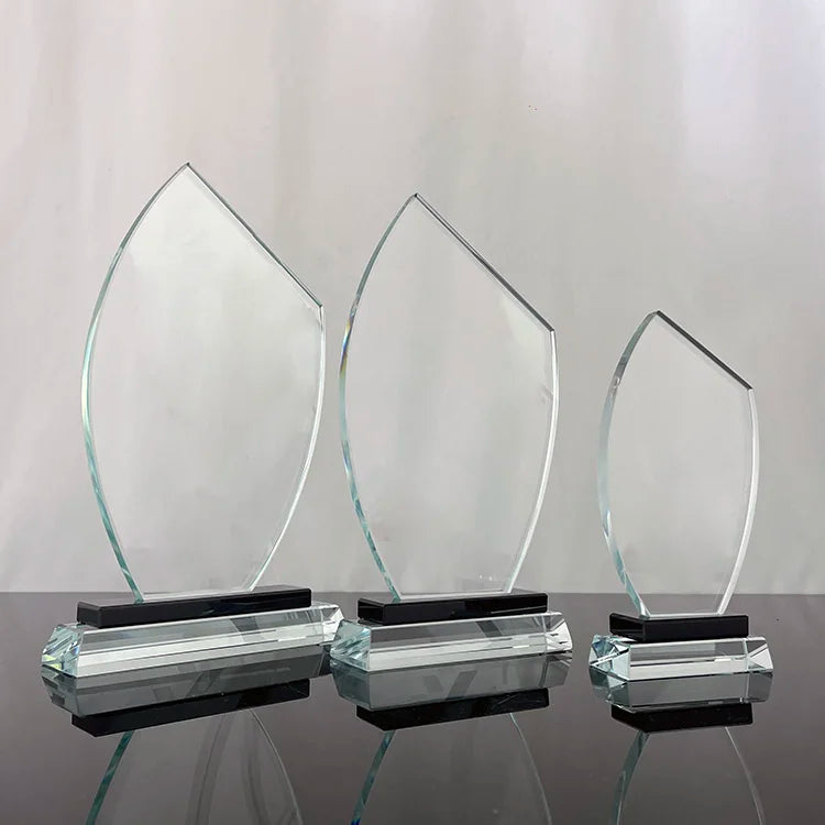 Blank Clear Crystal Award Trophy with Black Base MH-J0120