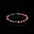 Handmade 8mm Black Stripe Rhodonite Stretch Bracelet Natural Beads Elastic Beaded Bracelet for Women gift