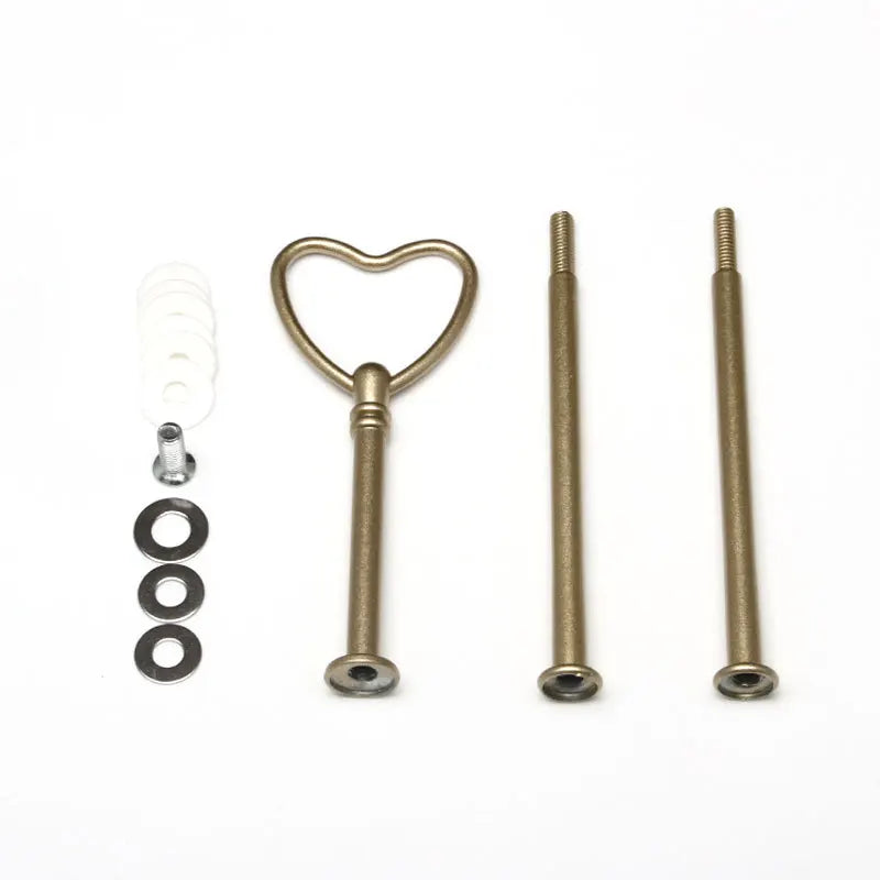 Matt Gold Heart Shape Cake Stand Handles and Fittings Cake Plate Stand Hardware CSH-006