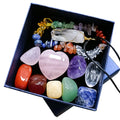 Luxury Natural Stone Hexagonal Pendant Heart Chakra Crystal Bracelet Gift Set Colorful Healing Crafts Jewelry Fashionable Decor
