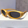 89122 Custom Small Oval Cat Eye Y2K Sunglasses Women Vintage Green Yellow Sports Sun Glasses Men Hip Hop Driving Shades Uv400