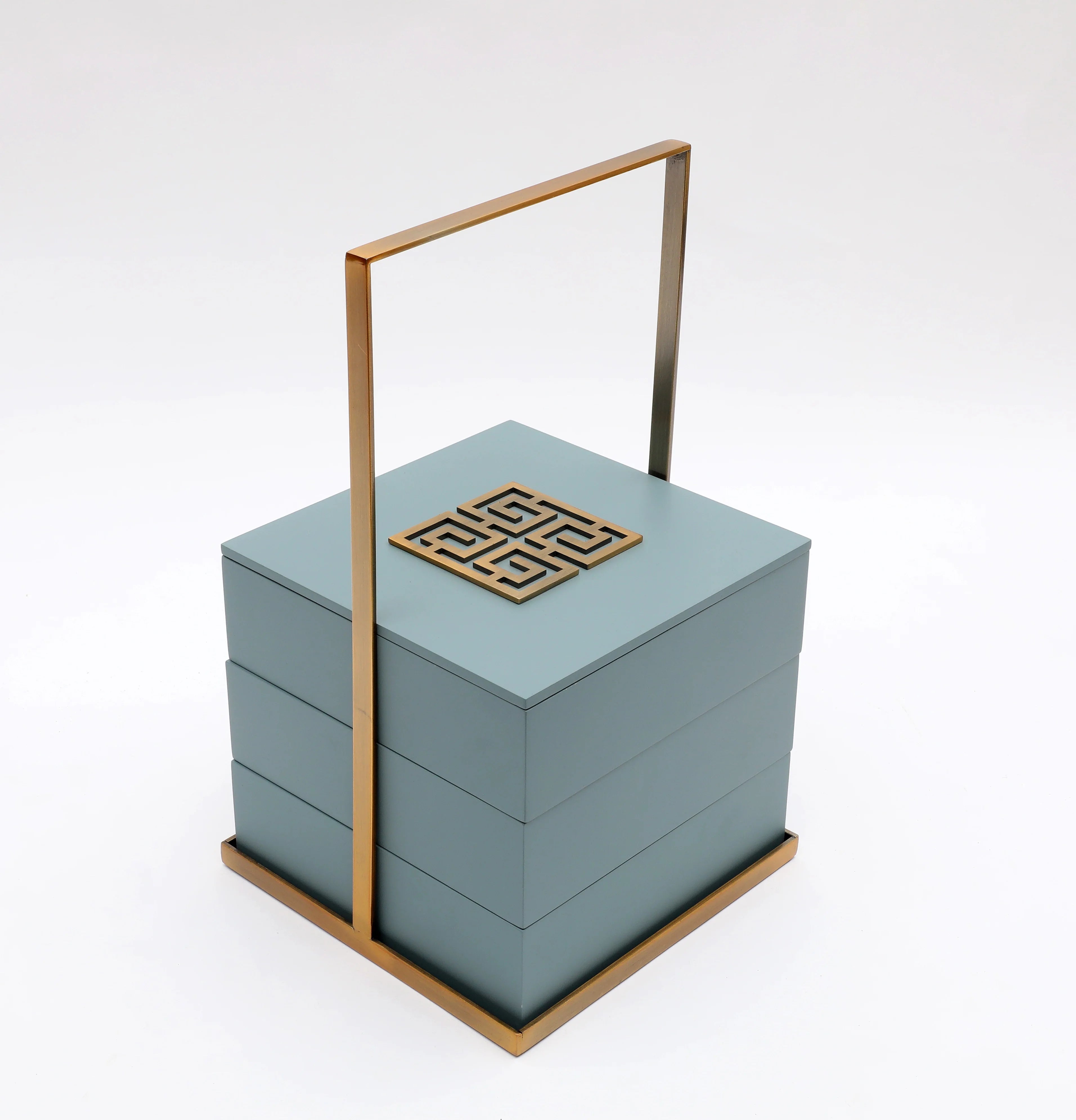 Creative Oriental New Chinese Wooden Storage Box Detachable Lacquer Technique Customized OEM for Snack Food Home Decor