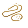Qiuhan OEM 18K Gold Plated Stainless Steel Retro Simple Double Layer Link Chain Choker Necklace for Wedding Engagement
