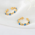 Fashion Jewelry 14K Gold Plated Evil Eye Enamel Ring for Women Adjustable Turkish Evil Eyes Rings