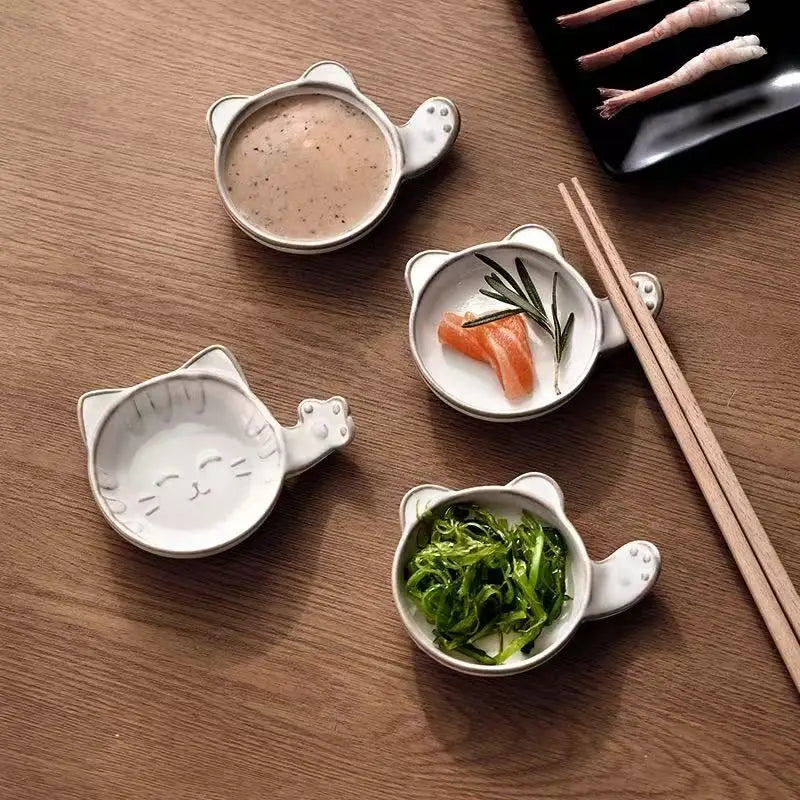 M Japanese Style Soy Sauce Chopstick Holder Creative Cute Small Dish Seasoning Dipping Sauce Flavor Dish Household Ceramic Dish