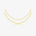FUAMAY Woman Shiny Interlocked Mariner Link Zircon 92.5% Sterling Silver Gold Plated Adjustable Minimalist Choker Necklace