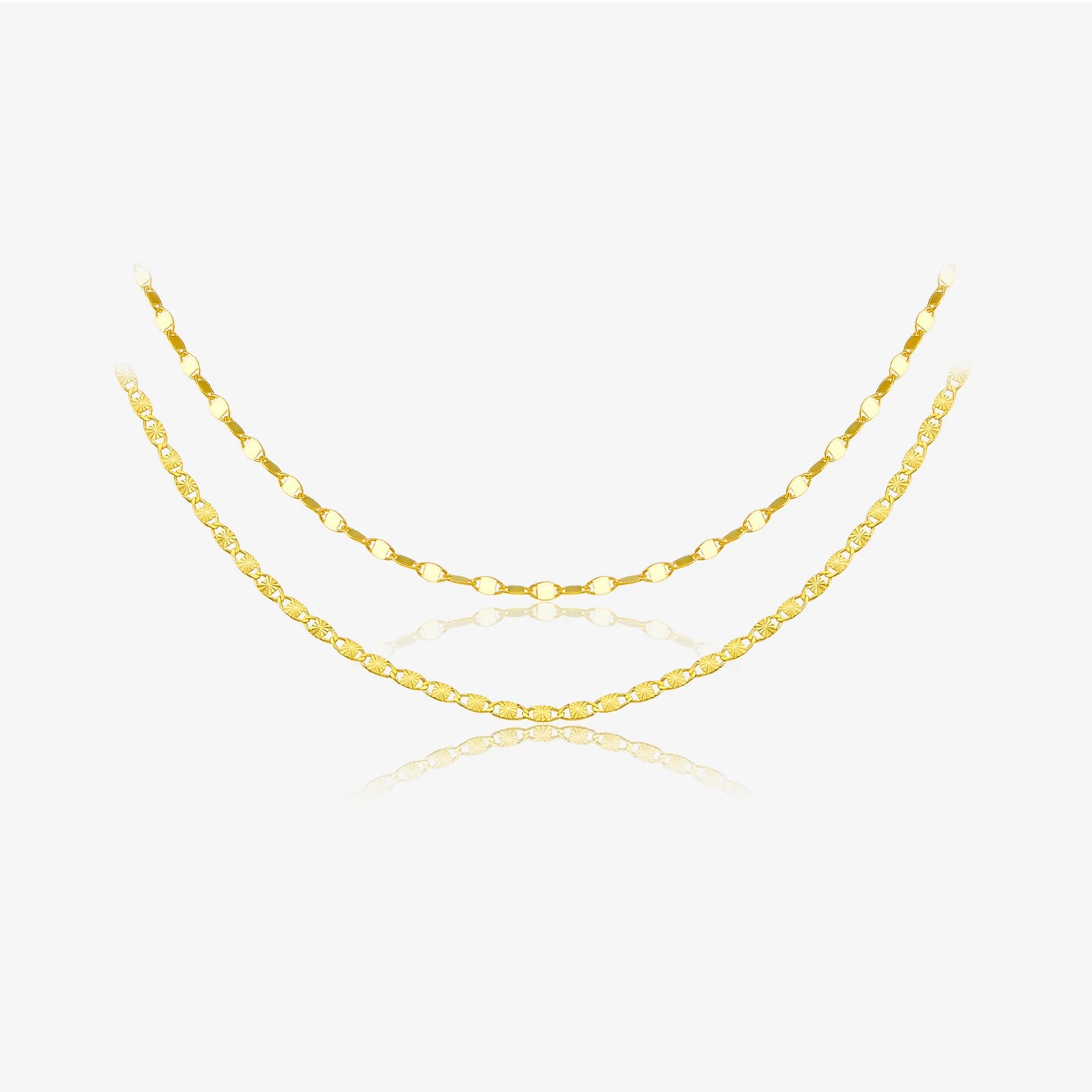 FUAMAY Woman Shiny Interlocked Mariner Link Zircon 92.5% Sterling Silver Gold Plated Adjustable Minimalist Choker Necklace
