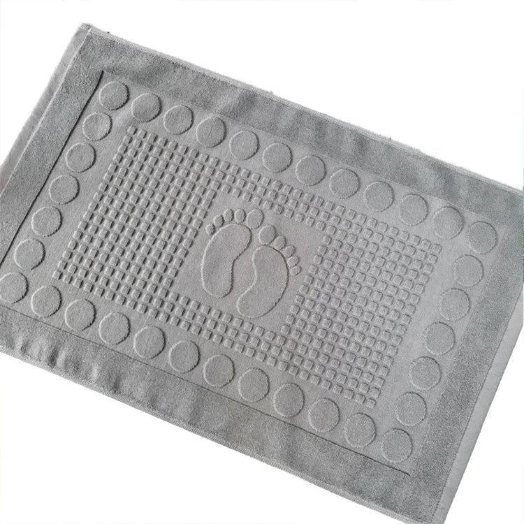 Hotel Luxury Cotton Jacquard Embossed Non-Slip Hotel Bath Mat