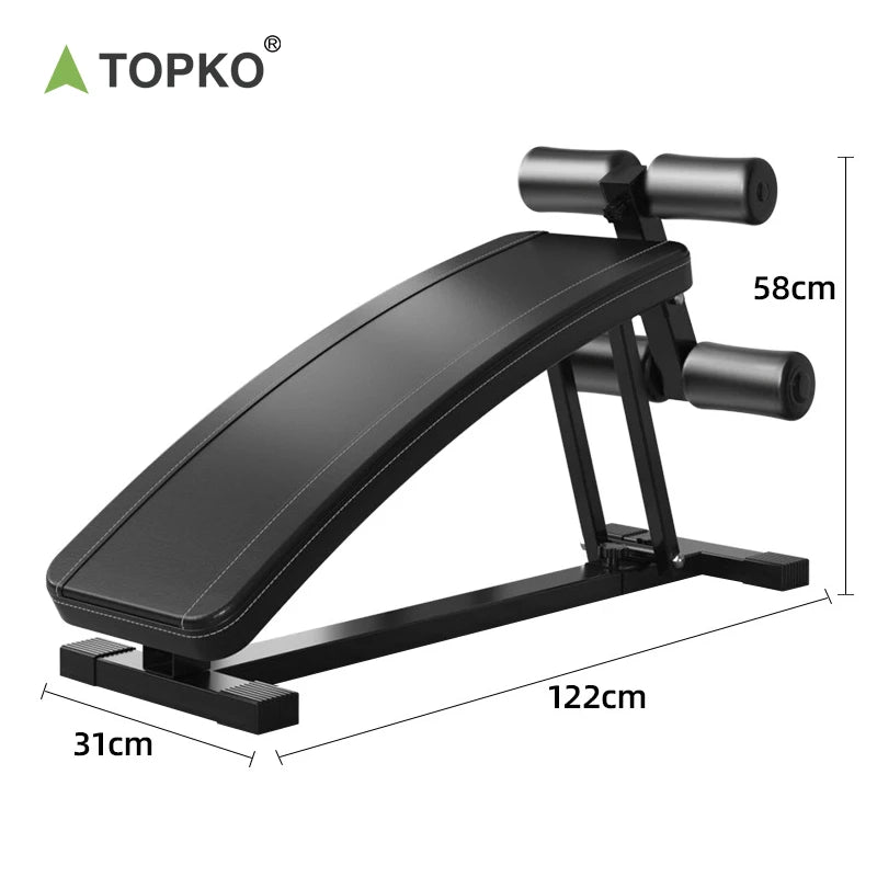 TOPKO Cheap Metal AB Bench Home Training Fitness Gym Workout Equipment Unisex Foldable Sit-Up Chair for Weight Lifting Exercise