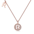 OZM Abiding Jewelry the Letter R Designs Moissanite Diamond Rose Gold Plated 925 Sterling Silver Women Letter Pendant Necklace