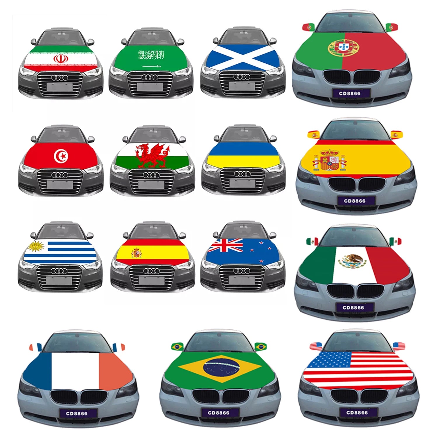 Albania Car Hood Covers Flag Brazil Australia Flag Car Engine Hood Cover Custom Car Hood Flag
