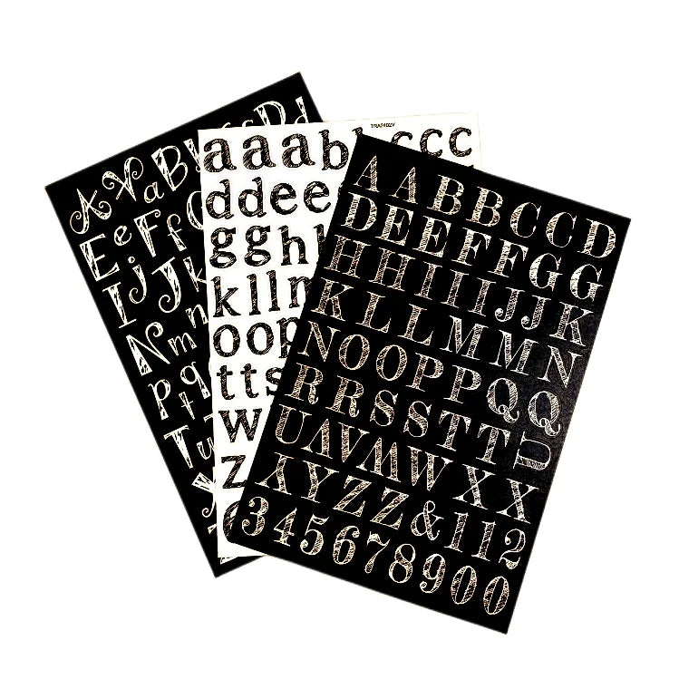 Alphabet Stickers Self Adhesive Premium Vinyl UV Printed Gloss Lamination Glitter Weather Resistant Letter Number Decoration