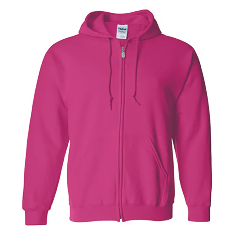 Custom Men's Full-Zip Hooded Fleece Jacket Factory-Made Zip up Hoodies in Polyester/Cotton for Autumn