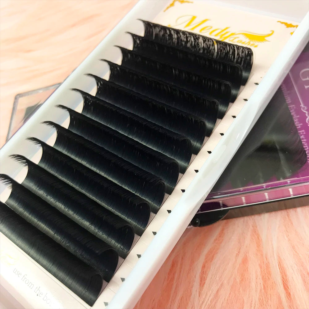 Medylashes Premade Volume Fans Short Stem Eyelashes Extension Pointy Base Lashes  Russian Loose Pre Made Fan Lashes Extension