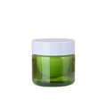 Double Wall Empty Green Round 50g Pet Containers Plastic Cosmetic Skincare Body Facial Cream Jar