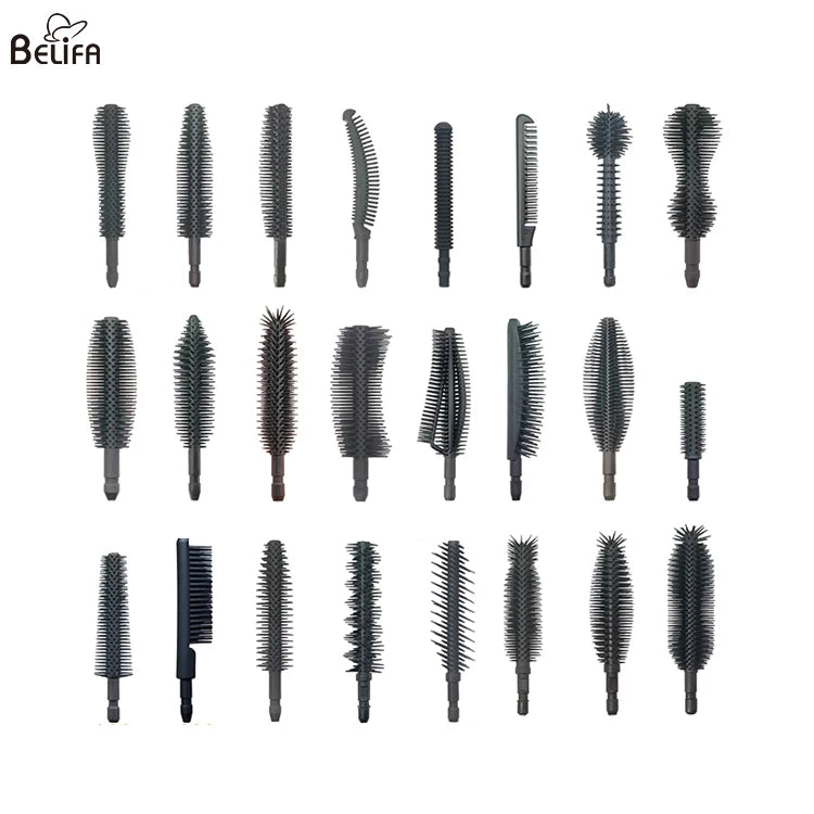 Different Shapes Silicon Silicone Eyelash Comb Tip Eyelash Wand Top Cleaning Mascara Brush Head