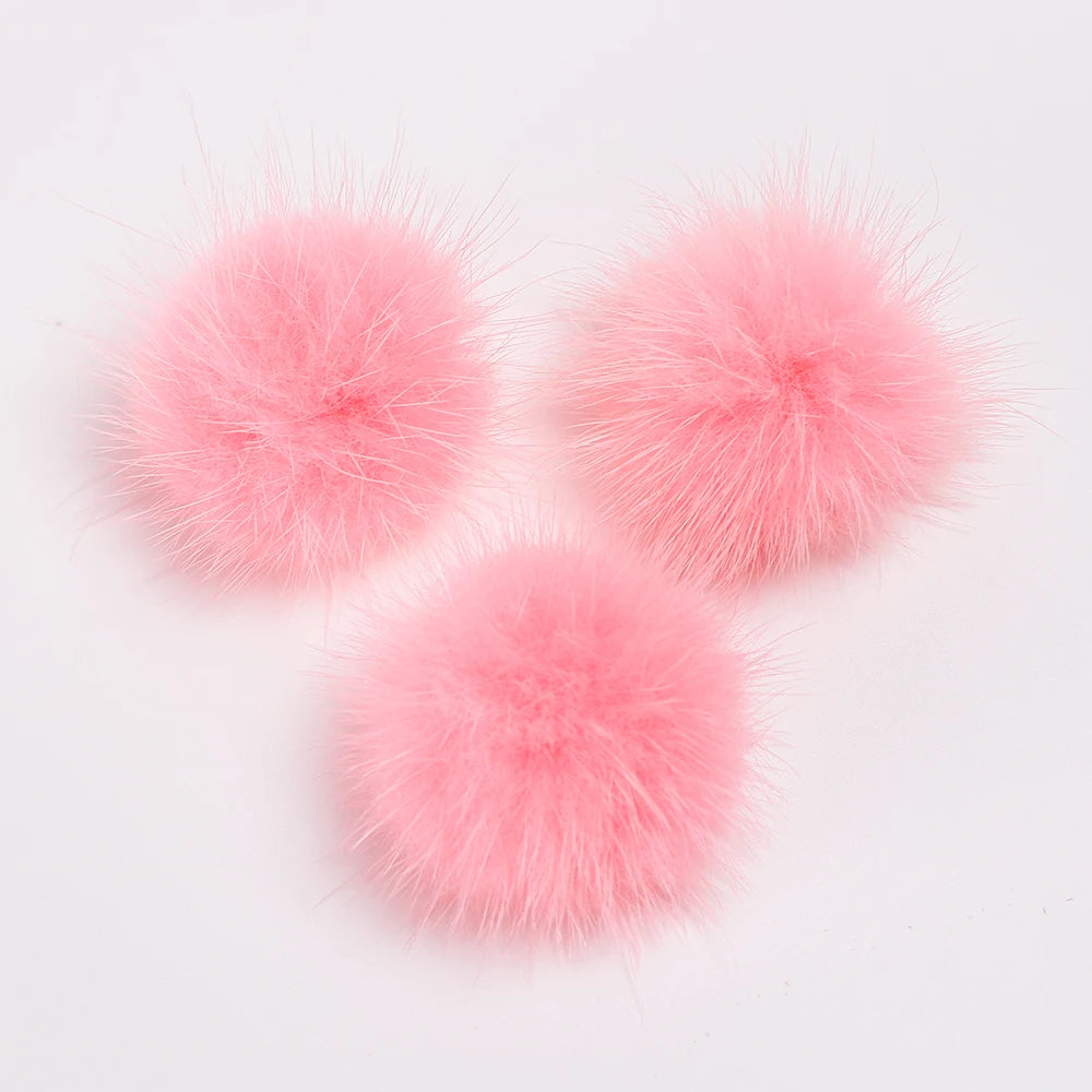 Premium Genuine Mink Fur Pom Poms Multi-Color DIY Decor for Fashion Accessories Bag Charms Customization