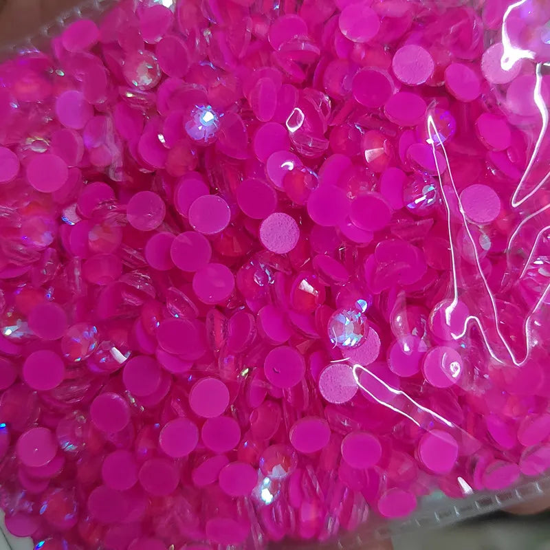 LIUHUO Crystal AB SS16 SS20 SS30 Fluorescent Rhinestones AB Flat Colorful Glitter Charms Accessories DIY 3d Clothing Ornament
