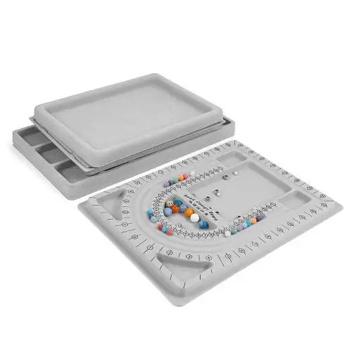 Bead Design Board Flocked Jewelry Box Beads Sizer Board Jewelry Tool Grey 837541