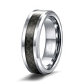 OAHLAN 6mm Black Carbon Fiber Men's Ring Tungsten Carbide Engagement Wedding Band Men Women Fashion Jewelry Size 4.5-15