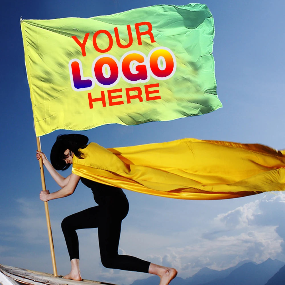 High-quality logo Promotional Banner 3x5FT 100% Polyester Outdoor Decoration  Custom Flag Flags Banners Display Accessories