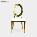 Modern Luxury Round Back Dining Chairs Golden Silver Stainless Steel for Hotels Weddings Events Banquets Parties-Wholesale
