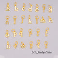 925 Sterling Silver 26 Letters Enamel Letter A-Z Charms Pendant Lowercase ABC for DIY Personalized Name Word