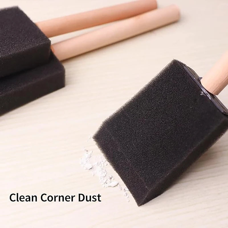Woxin WX360 Black Wood Handle Sponge Paint Brushes for Art Painting Staining Varnishing DIY Craft Projects & Wall Art