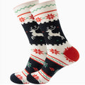Wholesale Custom Men's Cartoon Socks Breathable Winter Cotton Christmas Socks Crew Reindeer Patterned Socks for Family & Friend
