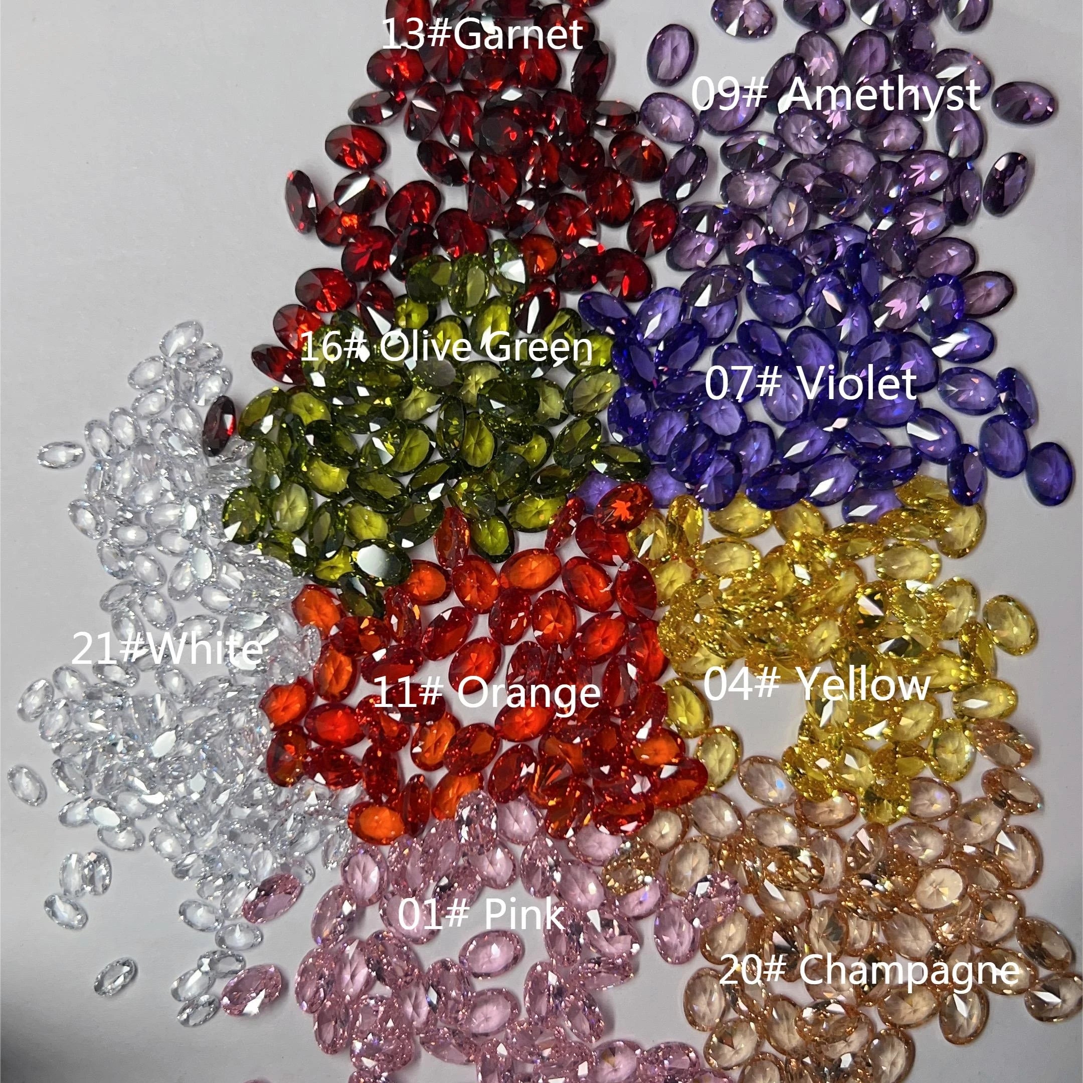 Rarity Factory Price All Colors and Sizes Cz Oval Shape Best Quality Synthetic Diamond Loose Gemstones for Ring Making
