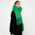 2025 New Solid Color Rough Bearded Like Scarf for Women in Autumn and Winter Thickened Warm Shawl Scarf