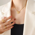 2025 Fashion Jewelry Simple Stainless Steel Necklace 18K Gold Light Luxury Small square Pendant Necklace Waterproof