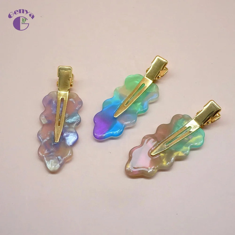 Genya  Acetic Acid No Bend Hair Clips Exquisite Color No Crease Curl Clips for Woman Girl