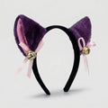 E0029 Cat Ears Headband with Bell Bow Ribbon Cute Kitten Ears Headband