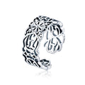 925 Sterling Silver Flower Vintage Ring Finger Adjustable Rings for Women Party Fashion Silver Jewelry Gift SCR500