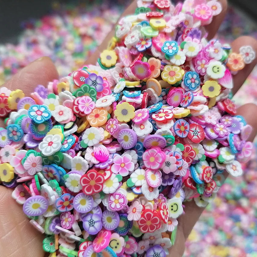1000g Slime Filling Polymer Clay Slices Flower Mix Polymer Sprinkles