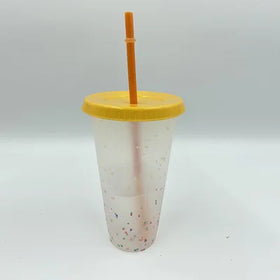 new 2021 color changing mug plastic color changing tumbler plastic tumbler cup with straw