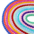 Wholesale Bulk Smooth Natural Stone Beads 4-12mm Round Loose Dyed Aqua/Red/Yellow/Blue Chalcedony Stone Beads