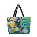 Beach Style Recycled Ocean Plastic Water Bottles Laminated RPET Reusable Non Woven Foldable Supermarket Shopper Bag Double