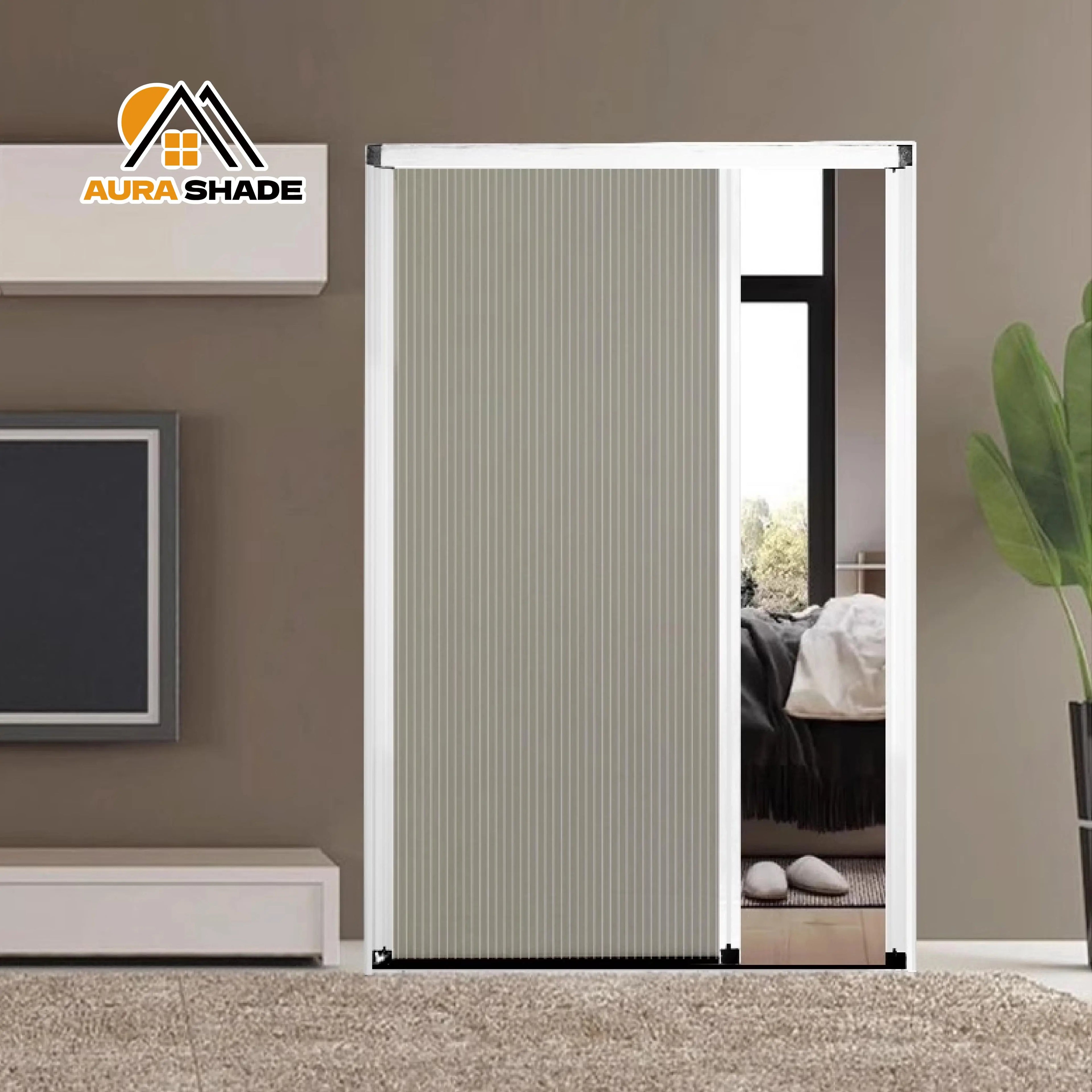 Hot Selling Trackless Retractable Sliding Folding Doors Pleated Mesh Screen Waterproof Eco-Friendly High Shading Modern for Home