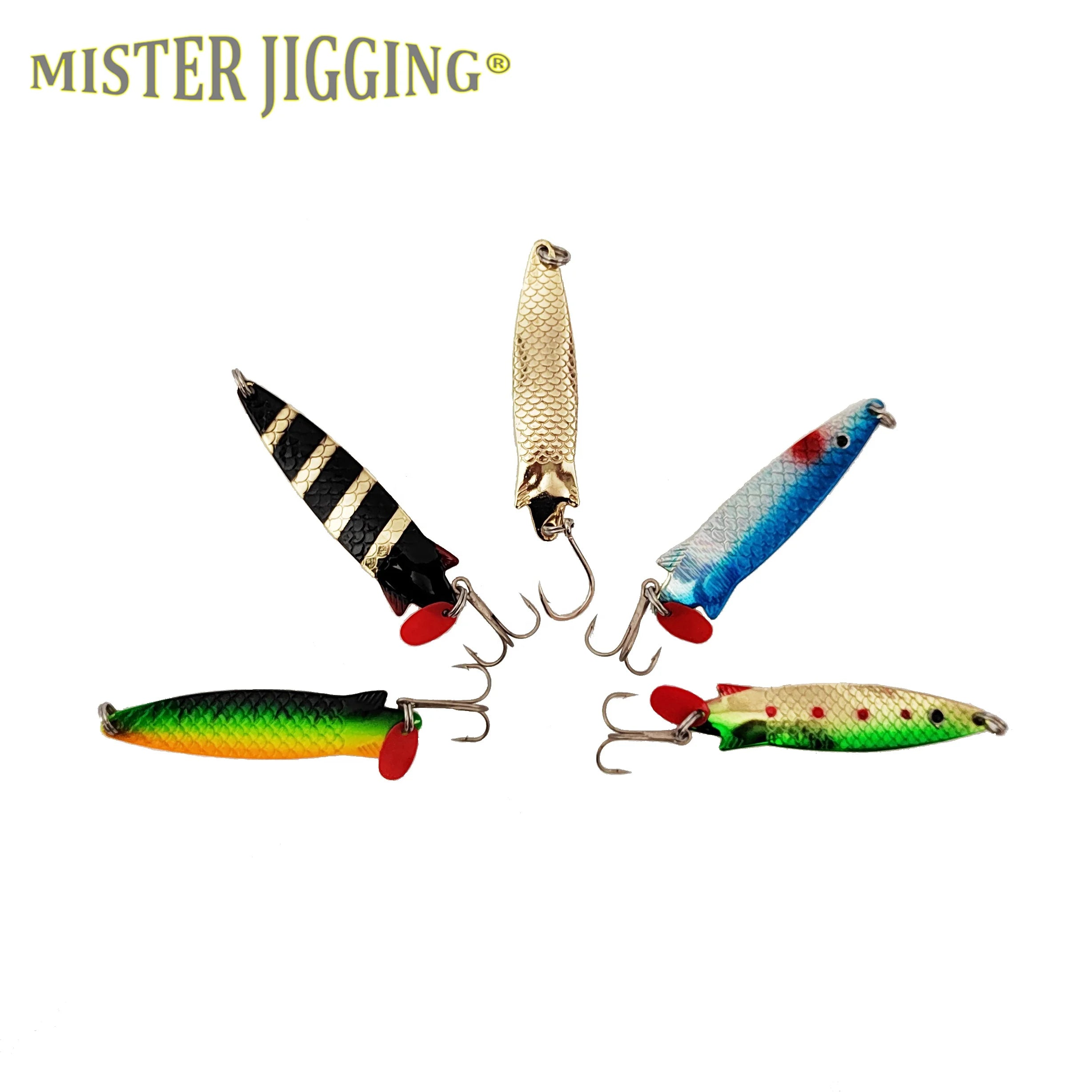 MISTER LURE 13g  77mm Hard Slice Swimbait Casting Treble Hook Shore Metal Swaying Spoon Lure