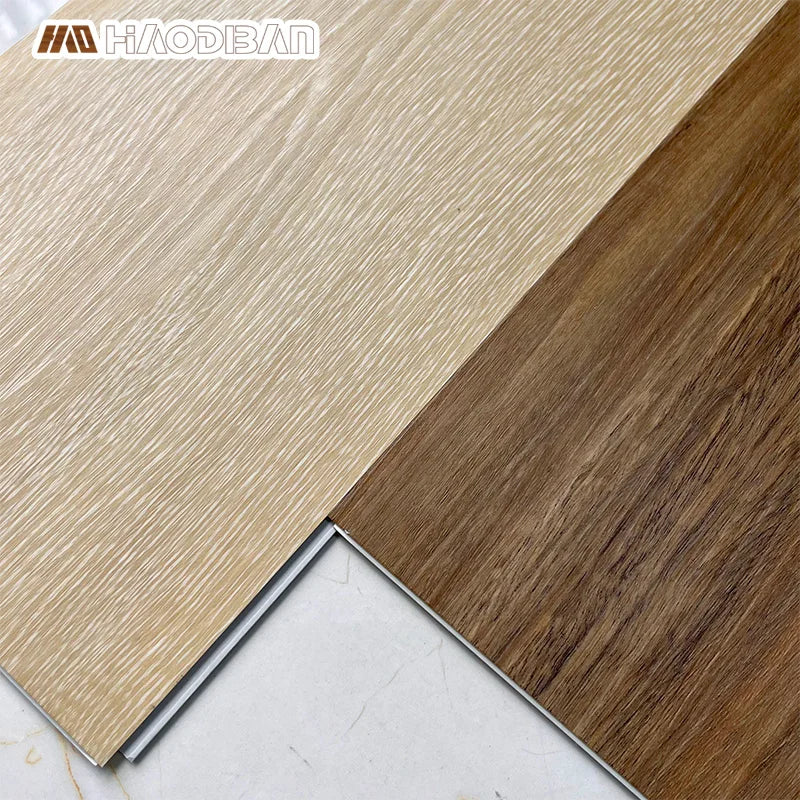 Waterproof Light Tome Wood Grain 4mm-6mm Piso SPC En PVC Click Tonos Claros Indoor Tiles Stone Plastic Vinyl Flooring